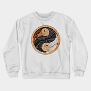 Circular wooden Yin Yang Logo Crewneck Sweatshirt